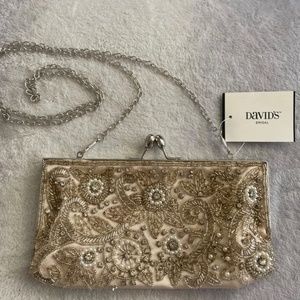 NEW-beautiful Davids bridal Hand beaded Clutch